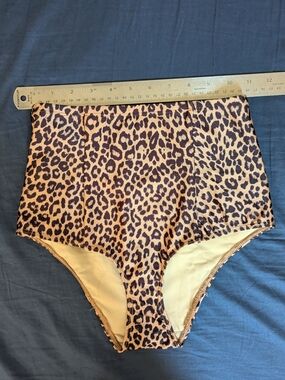 American apparel High-Waist Leopard Print Bathing Suit Bottoms , Size Medium